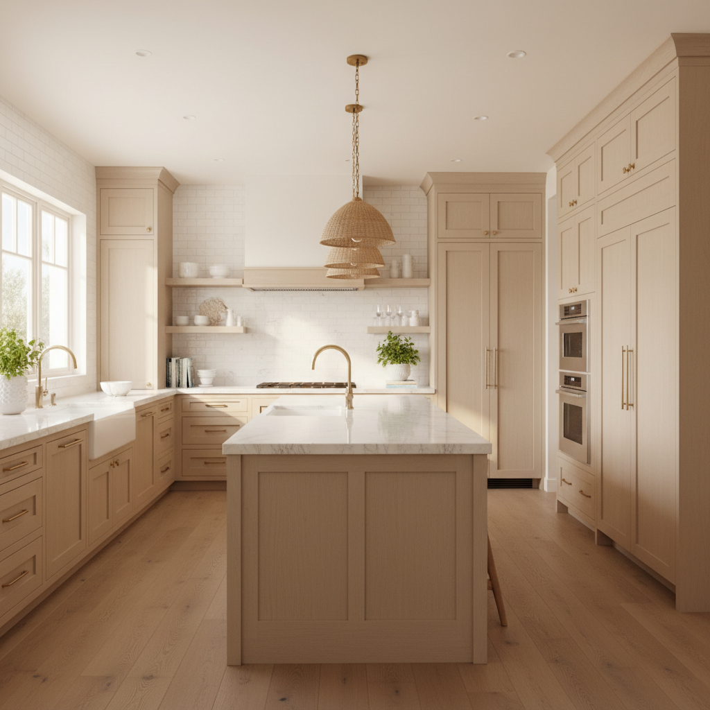 Upscale kitchen with integrated premium appliances